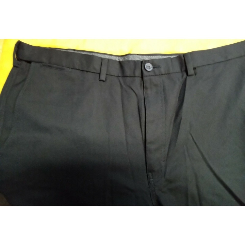 Haggar Cool 18 Pro‎ Mens Black Flat Front Dress Pants Size 40 Polyester Trousers
